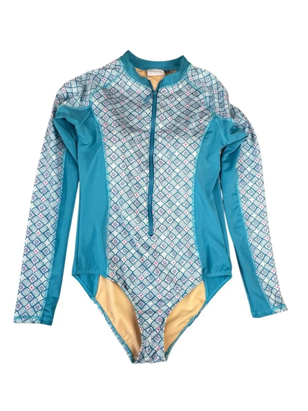 Cabana Life Preppy Geo One Piece Unisuit Long Sleeve Size M